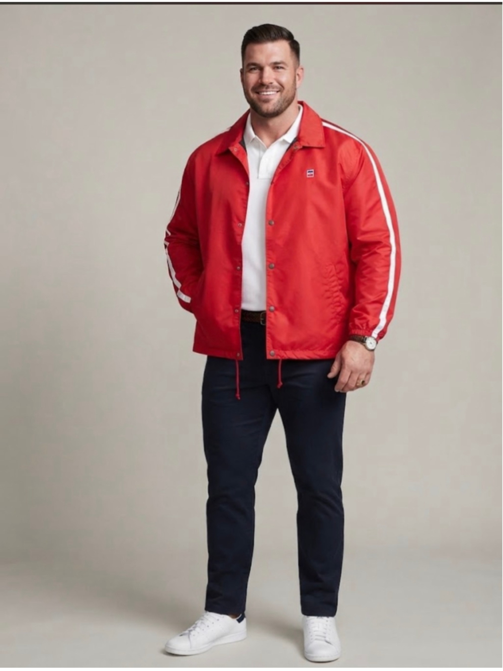 Men's Levi's Windbreaker Jacket XL Red White